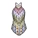 BMJL Women's Tropical Tribal Print Criss Cross High Neck One Piece Swimsuit Monokini