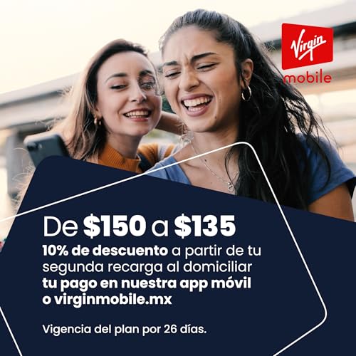 Genérico Chip Virgin Mobile 150 | 15 GB totales + Whatsapp Ilimitado (Tarjeta SIM física) | 7 GB Libres (Comparte Internet) | 1 GB Video | 7 GB Redes sociales y apps | ILIMITADAS: Whatsapp y Música