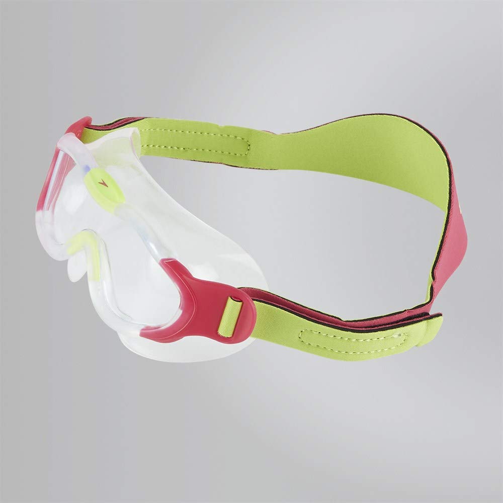 Speedo Infant Biofuse Sea Squad Mask Swimming Goggles | UV Protection | Anti-Fog | Adjustable Fit | Vibrant Colours, Clear/Pink, One Size