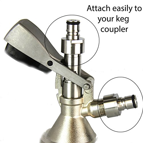 image for Ball Lock Quick Disconnect Adapters- Set for Gas and Liquid Lines for 