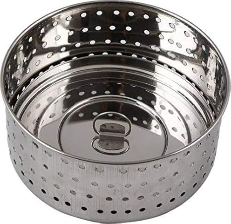 Urban Platter 100% Stainless Steel Paneer/Stainer Mould with Top Press Lid, 450 ml, Size 4