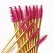 300 Pack Mascara Wands Bulk Disposable Eyelash Brushes for Extensions Upgrade Eye Lash Wand Makeup Tool Kit, Gold/Rose