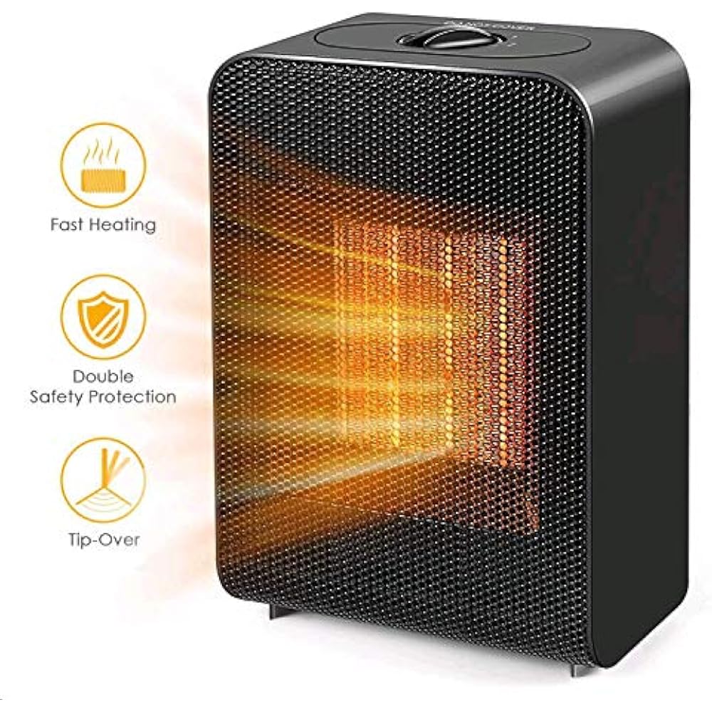 Portable Space Heater, Indoor 750W/1500W Ceramic Electric For And