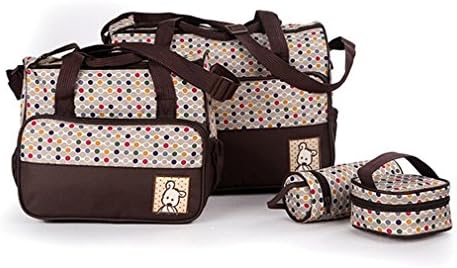 Linerail 5PCS Suits Mother Baby Bags Multifunctional Nappy Diaper Women Messenger Bags Brown
