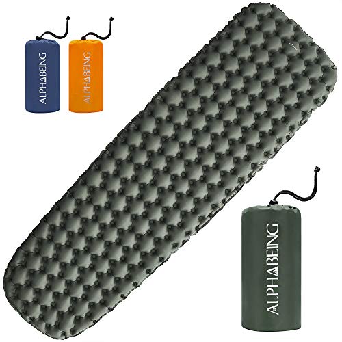 AlphaBeing Camping Sleeping Pad for Backpacking, Hiking, Ultralight Inflatable Air Mattress Waterproof Compact Sleep Mat