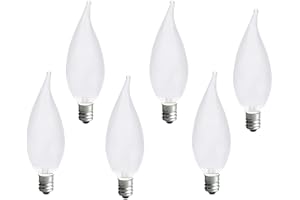 MMBGJKG Frosted Flame Tip Chandelier Light Bulb， 40W E12 Candelabra Base,Candle Light Bulbs for Chandeliers, Ceiling Fan Lights (6pack)