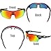COSVER Polarized Sport Sunglasses for Mens Women Cycling Running Fishing with 5 Interchangeable Lenses Glasses (Black&Red, Multicoloured)