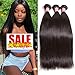 Donmily 10A Brazilian Straight Hair 3pcs/lot 100% Unprocessed Virgin Natural Hair Remy Human Hair Bundles 95-100g/pc(16 18 20, Natural color)