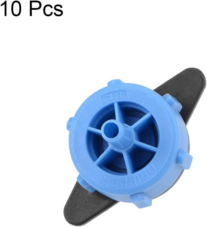 sourcing map Pressure Compensating Dripper 2GPH 8L/H Emitter for Garden Lawn Drip Irrigation with Barbed Hose Connector Plastic Black Blue 10pcs - Image 4