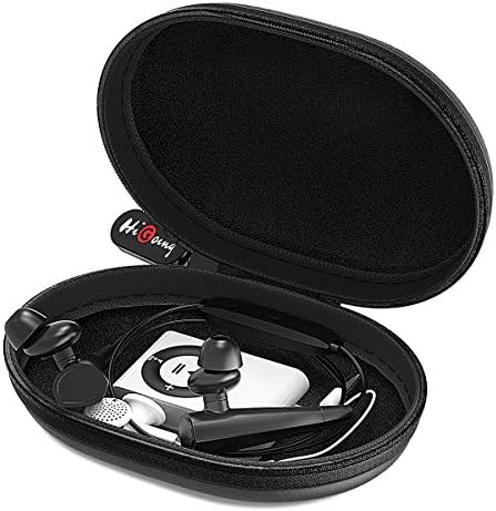 Earbud Case, HiGoing Mini Earphone Case EVA Hard Protective Carrying Case Travel Portable Pouch Storage Bag for Earset & Mini Items (Oval Case without Carabiner)