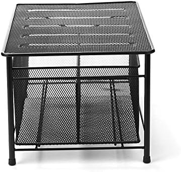 Mind Reader Cabaskdr Black Metal Mesh Storage Basket With
