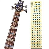 L'MS Guitar Fretboard Note Decals Fingerboard Frets Map Sticker for Beginner Learner Practice Fit 4 Strings Bass Guitar