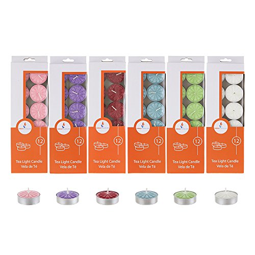 Mega Candles - Unscented Tea Light Candles - Assorted, Set of 72