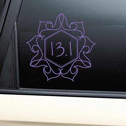 13.1 Half Marathon Floral Flower Vinyl Decal Laptop Car Truck Bumper Window Sticker - Purple
