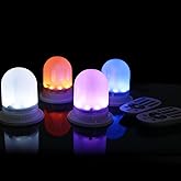 ARDUX 4 PCS Under Table LED Lights for Party - Rechargable 8 LEDs Uplighting with Remote for Cocktail Birthday Centerpiece Holiday Event Indoor Outdoor 