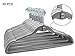 ESYLIFE Premium Grey Velvet Hangers with Cascading Hook Ultra Thin No Slip Clothes Hangers, 50 Pack