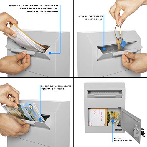 DuraBox Wall Mount Locking Drop Box, Heavy Duty Steel Mailbox for Rent