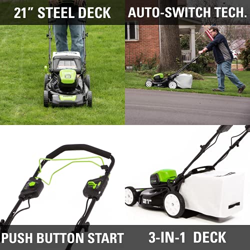 Greenworks Pro 21Inch 80V SelfPropelled Cordless Lawn Mower, Tool