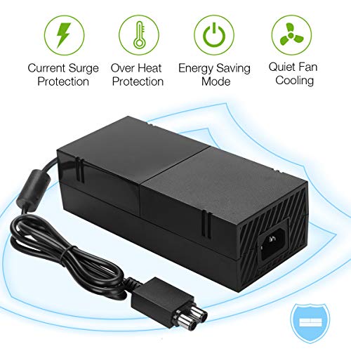 image for NTCON Xbox One Power Supply Brick with Power Cord,(Low Noise Version) 