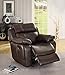 Homelegance Marille Reclining Loveseat w/ Center Console Cup Holder, Brown Bonded Leather