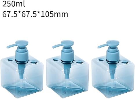 Amazon 青い透明ソープディスペンサーポンプボトル 増粘ローションボトル シャンプーモイスチャーボトル オリジナルpetg素材 ファッションスクエア 4仕様 ソープ シャンプー用ディスペンサー ホーム キッチン オンライン通販