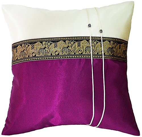 Artiwa Plum Purple Throw Decorative Silk Pillow Case Thai