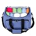 Teamoy Knitting Bag with Inner Detachable Divider, Yarn Storage Crochet Bag for Unfinished Projects, Crochet Hooks and Other Accessories, Dark Blue