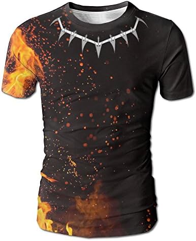 TravelMonster Panther Necklace Logo B-Lack Men's Short Sleeve T-Shirt Tee Round Neck Full 3D Graphic Printed