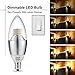 L LOHAS LED Candelabra Bulb, Dimmable 60-Watt Light Bulbs Equivalent, LED 6-Watt Warm White 2700K Chandelier Bulbs, Decorative Candle Light Bulb E12 Candelabra Base, 120V, 550 Lm, Torpedo Shape(3 Pack)
