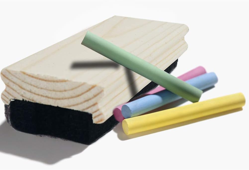 Chalk Eraser - Campus Style Pine Wood Chalkboard Blackboard Cleaner Engravable College Styled DIY Gift, black,sandal - Image 5