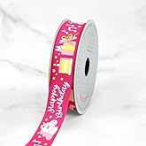 LUV Ribbons Grosgrain 7/8" Inch Happy Birthday Unicorn Ribbon, 10 Yards, Pink, Great for Kids Birthday, Party Decorations, Craft Projects, DIY, Gift Wrapping and Much More.