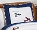 Sweet Jojo Designs 3-Piece Red, White and Blue Vintage Aviator Airplane Children's and Kids Full/Queen Boys Bedding Set