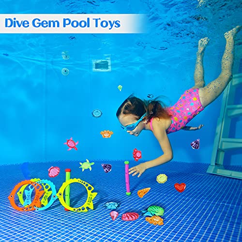 60 Pieces Dive Gem Pool Toys, Colorful Sinking Diving Gems Dive