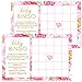 Floral Baby Shower Bingo Game Pack (25 Cards) Guests Fill-In Blanks with Gifts Guesses - Girls Pink Rustic Floral – Cute Sprinkle Activities – Favors