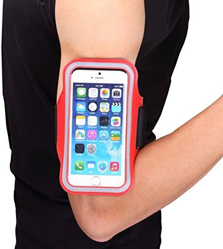 Enda® Cell Phone Sports Running Armband Case with Key Holder, Sweat-proof, Perfect Earphone Connection While Workout Exercise for iPhone 6 (4.7 Inch) (Red)
