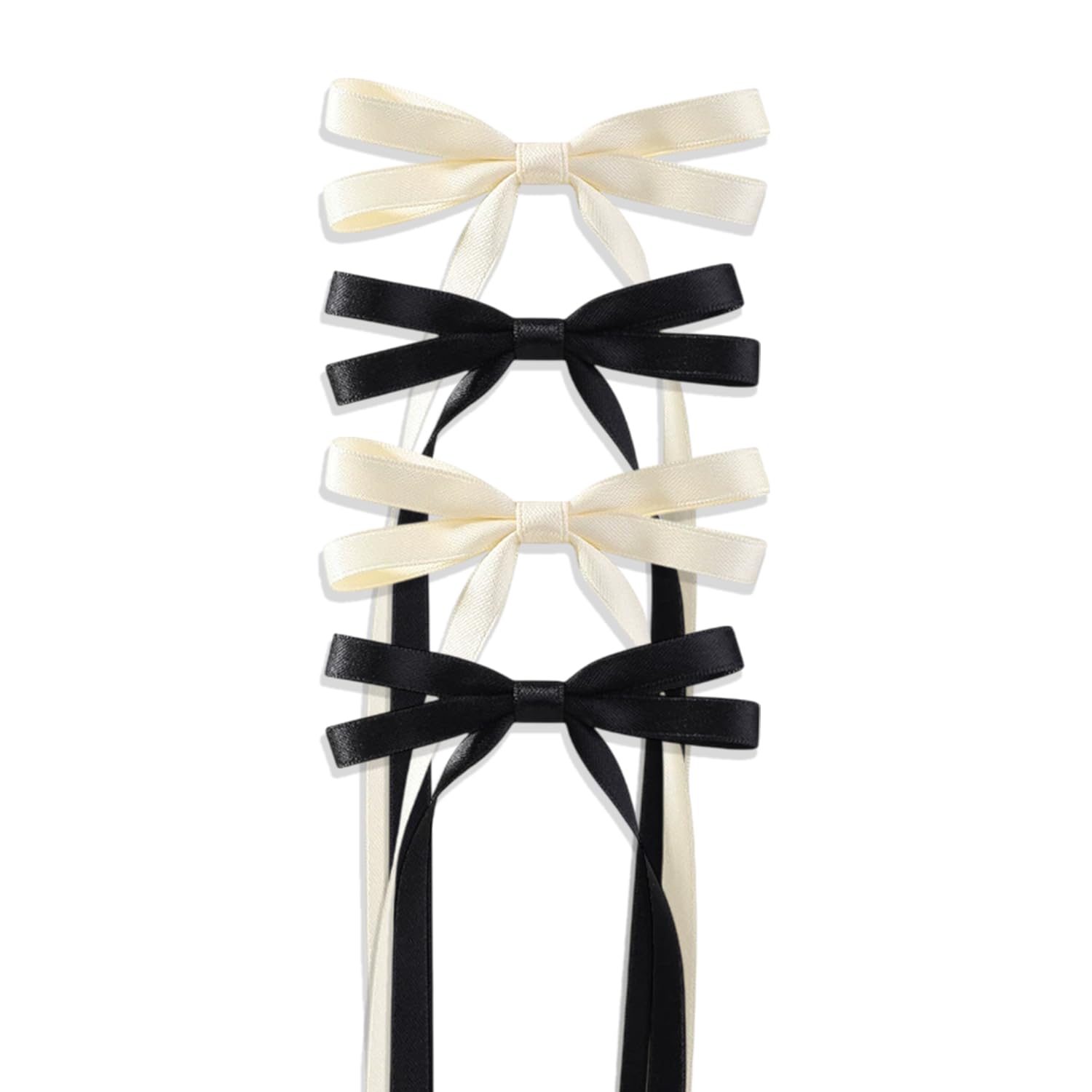 View 1 of 4 PCS Hair Bows for Women Exquisite Bow Claw Clip Long Tail Ribbons Bowknot Hair Barrettes Cute Bow Hair Accessories Holiday Party Headdress Hairpin for Thick Hair and Thin Hair Styling Decoration