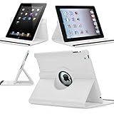 SuperLite 360 Degrees Rotating Stand Leather Case for Ipad 2/3/4, white