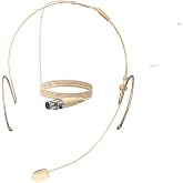 Soxwaef Professional Headset Microphone Headworn Double Ear Skin-Tone Beige Headset Mic with 3-Pin Mini XLR TA3F for Wireless Bodypack Transmitter &ndash; Stage, Church, Podcast, Presentations