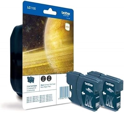 Brother LC-1100BK Black Ink Cartridge Twin Pack Standard Yield 2pk Brother