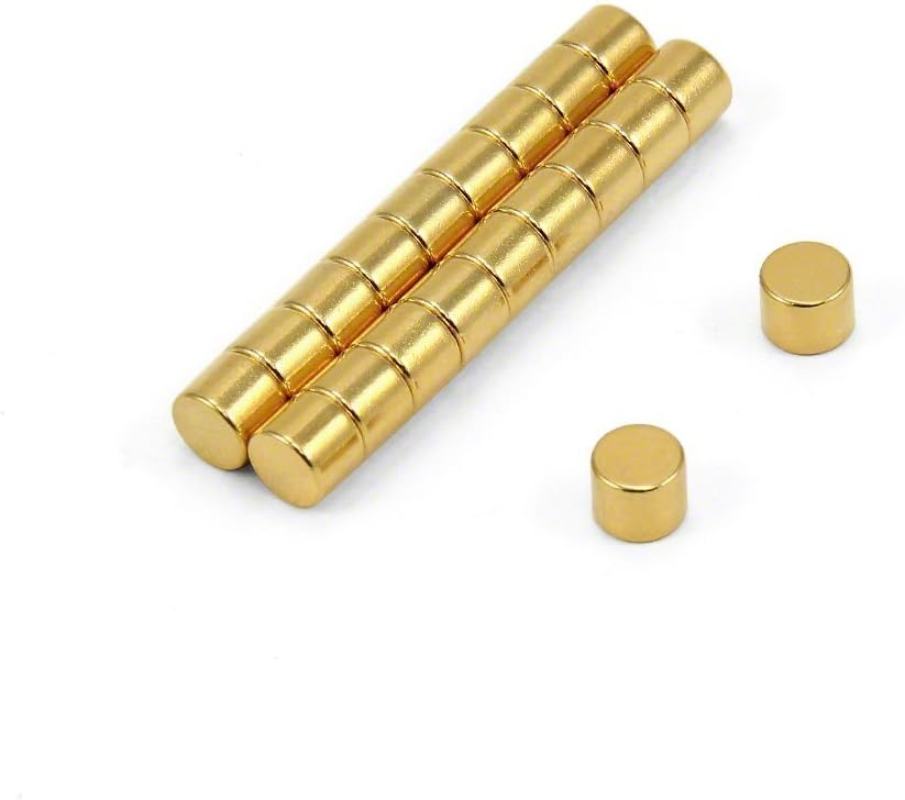 Expert 5 mm de diamètre x 4 mm d'épaisseur N42 Aimant Néodyme 0.66 kg Pull (plaqué or