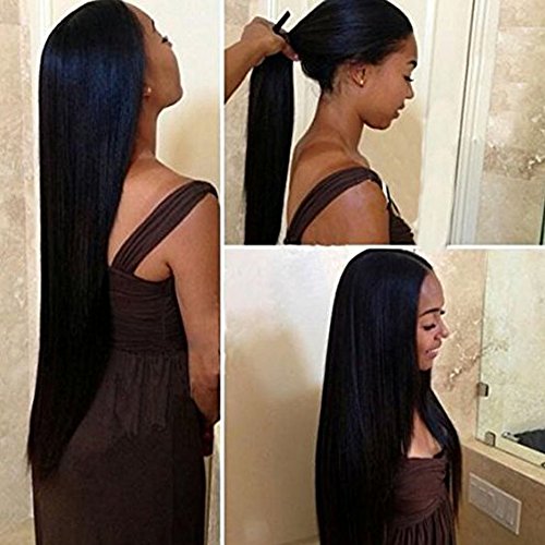 Elva Hair Glueless Full Lace Wigs Brazilian Virgin Hair Straight Lace Front Wigs Bleached Knot with Baby Hair