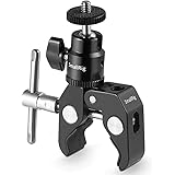 SMALLRIG Super Clamp Mount with Mini Ball Head Mount Hot Shoe Adapter with 1/4 Screw for LCD Field Monitor, LED Lights, Flash