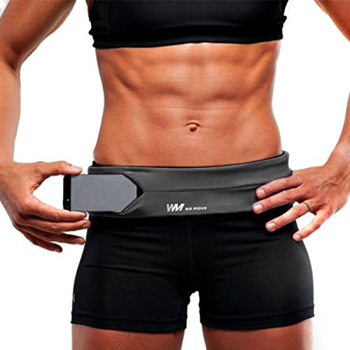 Running Belt Waist Pack (We Move) for Men and Women Fanny Pack Fit iphone 6s 6 Plus, 7 Plus Also other 4.0'' to 5.5'' Phones Four Pockets for Phone/Cards/Keys