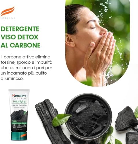 Detoxifying Charcoal Face Wash with the Goodness of Green Tea and Coconut Charcoal Powder, Removes Dirt and Purifies the Skin, Leaving It Clean and Refreshed - 150 ml