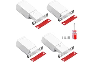 ATTHW Push to Open Door Latch Cabinet Hardware 4 Pack Heavy Duty Magnetic Push Latch & Lock for Hidden Door Touch Latch and Catch Drawer Magnet Push Release Tip on Closet Close Strong Pop Out, White