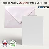 Papa Prints Pack of 20 A5 Blank Cards and Envelopes 350 GSM White Eco-Friendly view 3