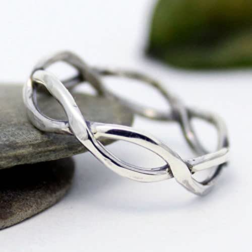 Twist Band Ring, Statements Ring, Stackable Twist Band Sterling Silver