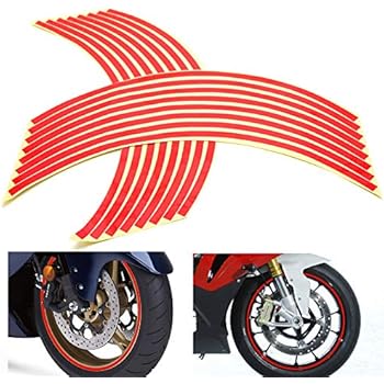 ZaCoo 2 Set 8mm Reflective Wheel Rim Stripe Decal Sticker Tape for Motorcycle Wheels or Car Wheels 16
