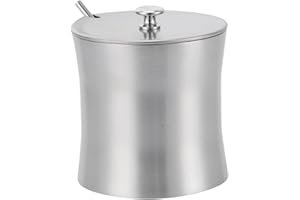 Sugar Container for Coffee Bar, Sugar Bowl with Lid and Spoon, Stainless Steel Sugar Jar Ghee Pot with Lid and Spoon, 13.2 Oz
