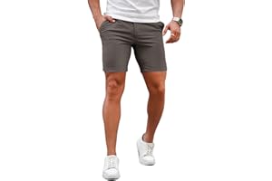 GINGTTO Mens Slim Fit Shorts Skinny Chino Short Tapered Leg Stretch